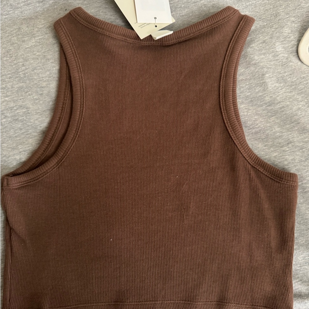H&M Chocolate Ribbed Tank Top - Picture 3 of 3